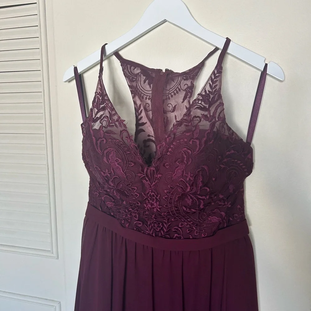 Kennedy Blue Bordeaux Style Iris Bridesmaid Dress Size 8 Wedding Formal - Picture 2 of 7